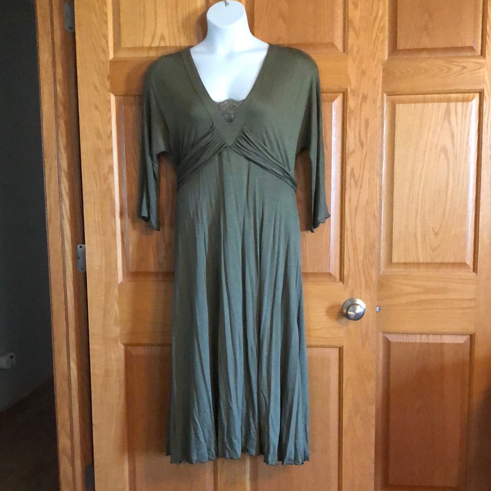 Elegant Olive Green Women's Dress